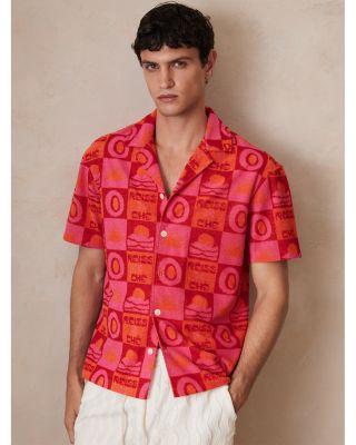CHE Saura Towelling Sunset Jacquard Print Cuban Shir