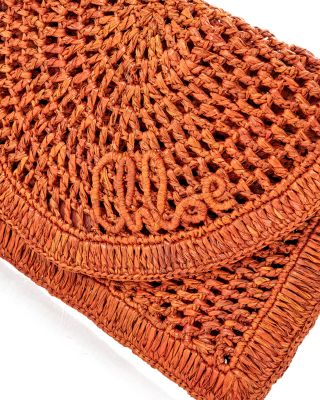 Summer Banana Raffia Flat Pouch