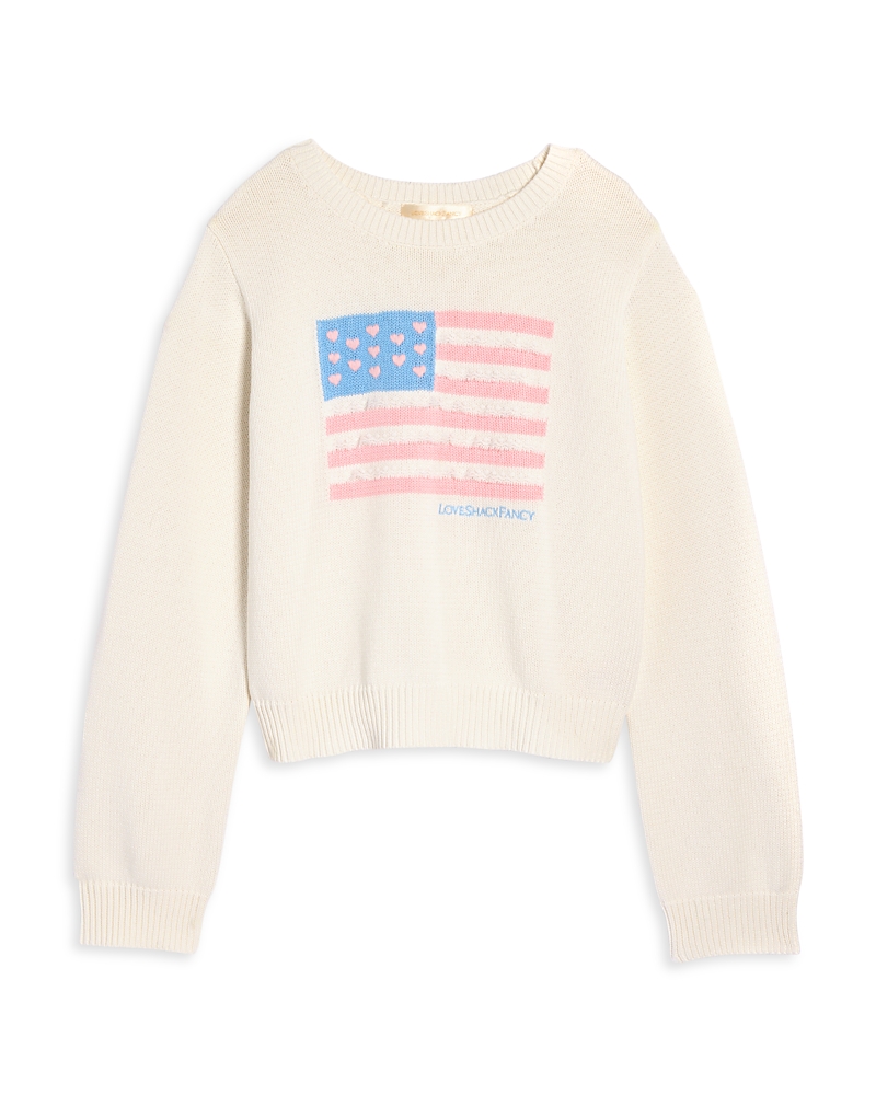 Loveshackfancy Girls' Viennetta Flag Sweater - Big Kid