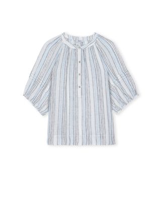 Shoshanna Stripe Puff Sleeve Top