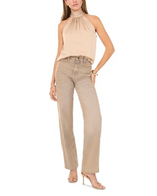 High Neck Tie Neck Blouse 