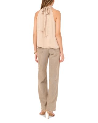 High Neck Tie Neck Blouse 