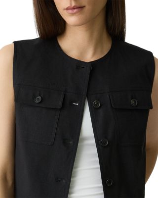 Fitted Sleeveless Linen Vest