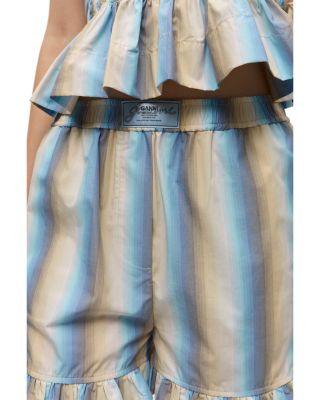 Ombre Striped Ruffled Shorts