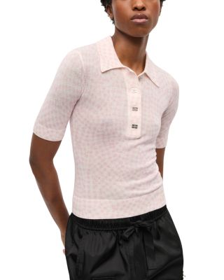 Sheer Printed Polo Shirt