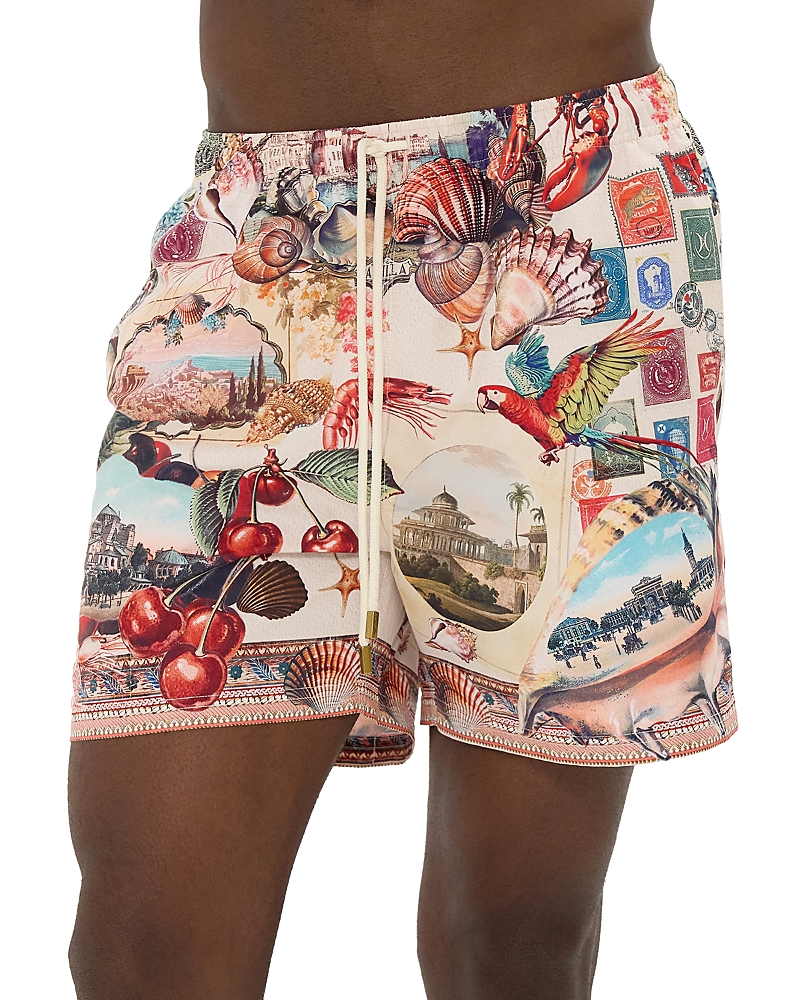 Camilla Mid Length Boardshort With Elastic Waist Notes From The Road In Multi