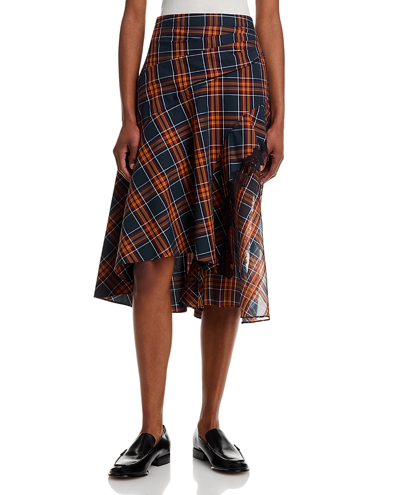 3.1 Phillip Lim Draped Organza Combo Midi Skirt In Multi