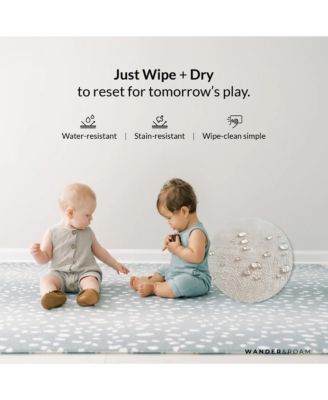  Reversible Baby Playmat - Antelope + Stripe Design – Soft, Non-Toxic Foam – Waterproof, Easy to Clean