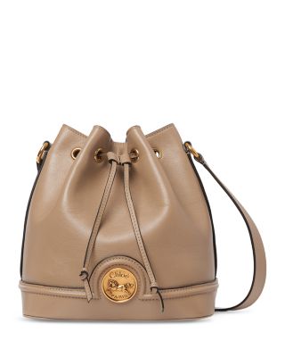 Horse Medal Leather Bucket Bag
