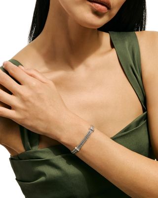 Sterling Silver Diamond Icon Link Bracelet