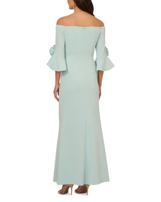 Rosette Scuba Crepe Gown