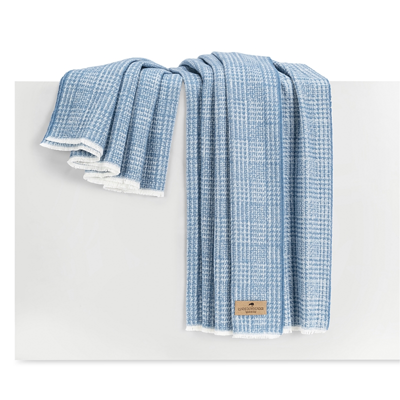 Lands Downunder Sutton Plaid Throw In Blue