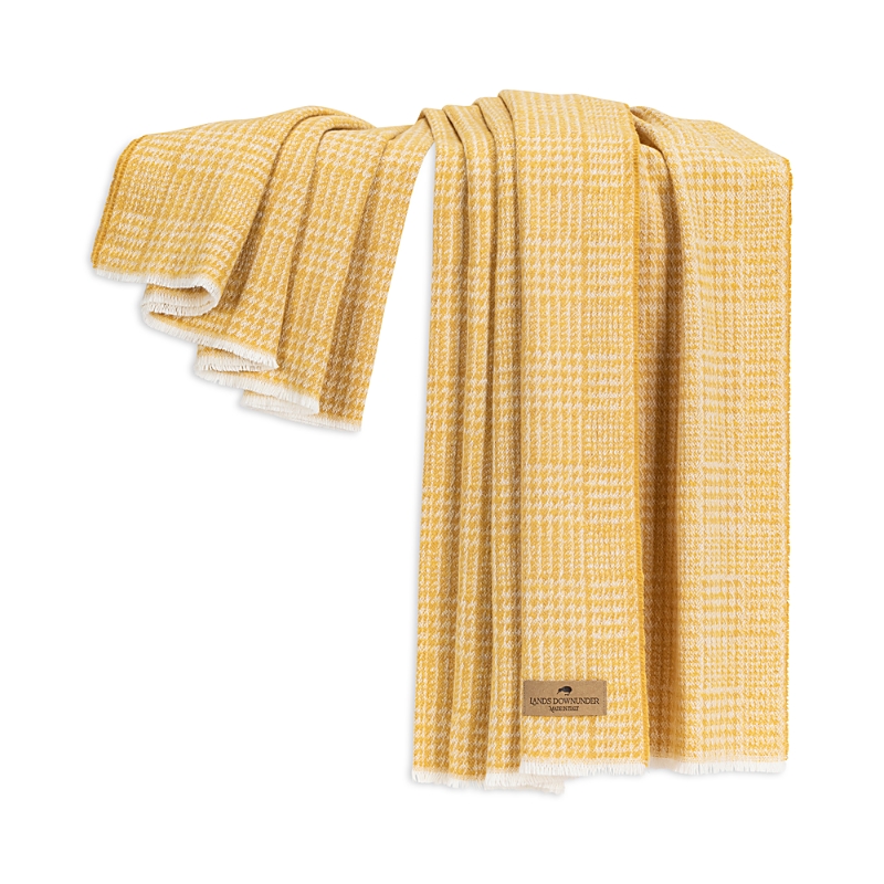 Lands Downunder Sutton Plaid Throw In Yellow