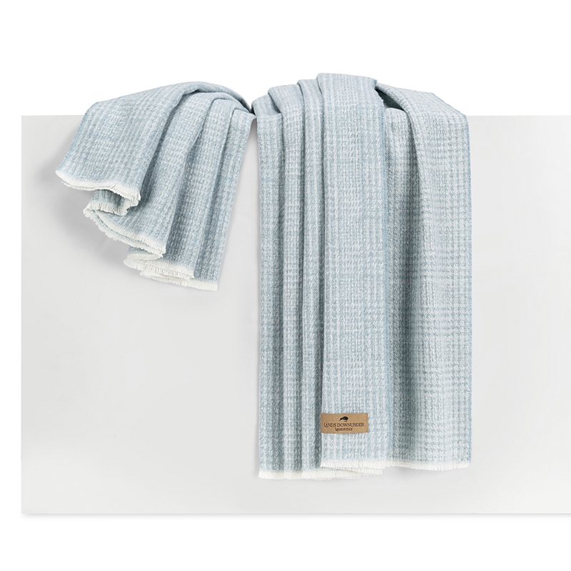 Lands Downunder Sutton Plaid Throw In Blue