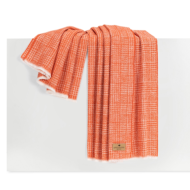 Lands Downunder Sutton Plaid Throw In Orange