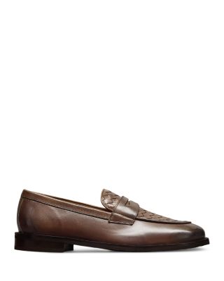 Men&#39;s Como Leather Woven Slip On Loafers