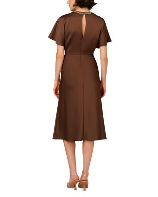 Crepe Back Satin Midi Dress