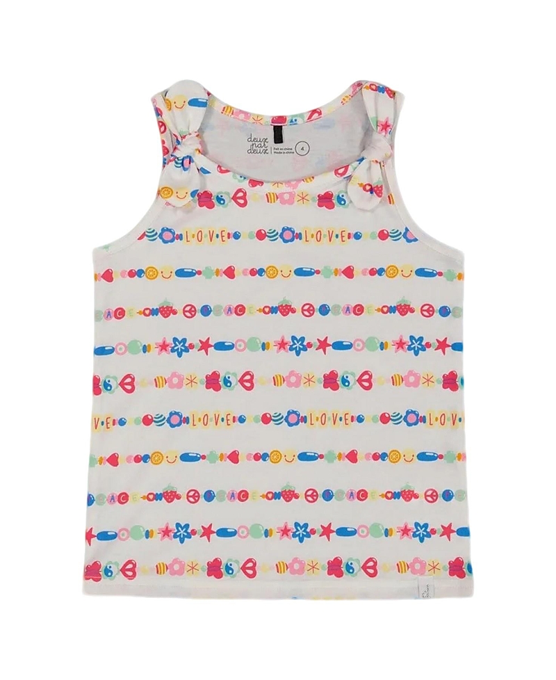 Deux Par Deux Girls' Tank Top With Knots - Big Kid