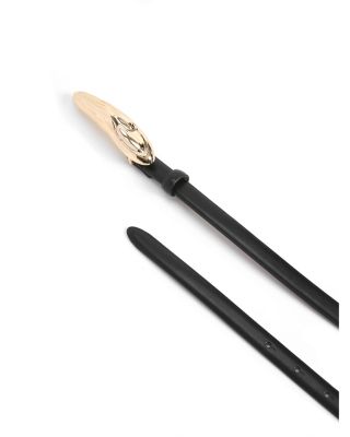 Liquid Luxe Women's Black Leather Belt