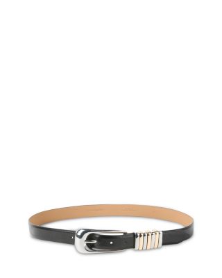 Women's Metal Core Black Leather Belt