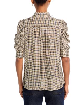 The Houndstooth Gillian Silk Top