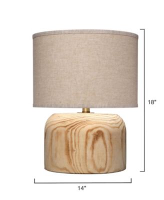  Timber Table Lamp with Linen Shade