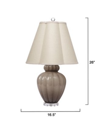  Agnes Blown Glass Table Lamp with Linen Scalloped Shade