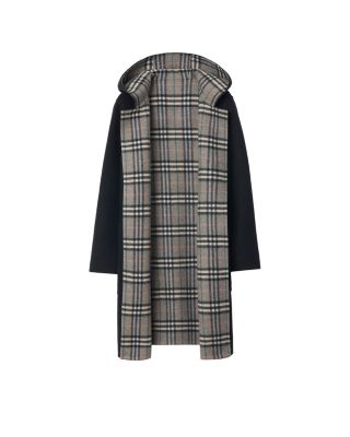 Reversible Wool Hooded Wrap Coat