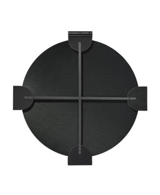  Quadrant Leather Round Wall Mirror