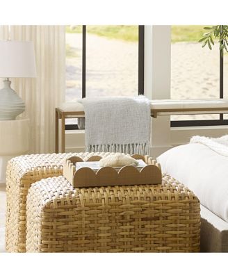  Wonderland Scalloped Small Decorative Raffia Tray