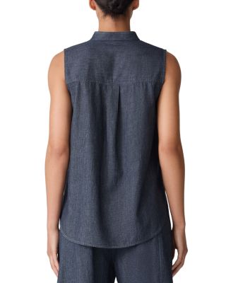 Mandarin Collar Sleeveless Shirt