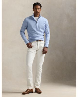 Luxury Double Knit Jacquard Quarter Zip Pullover