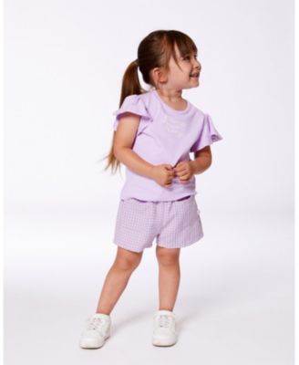 Girls' Printed Gingham Short - Little Kid