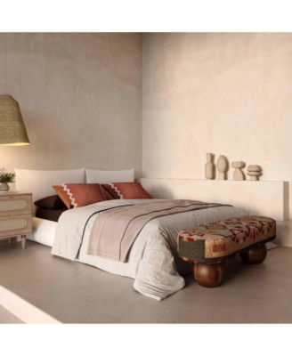 Rizi Textured Wool Upholstered Bench