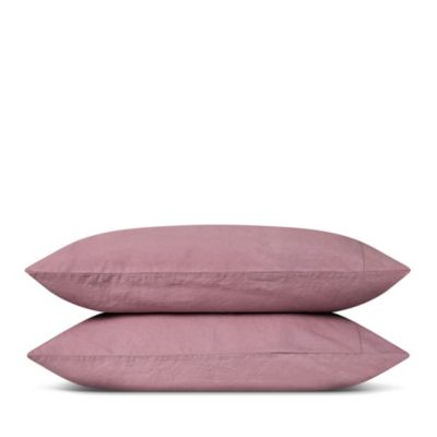 Piglet in Bed - Plain Linen Pillowcase Pair, Queen