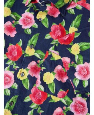 Morgan Floral Print Linen Short Sleeve Shirt