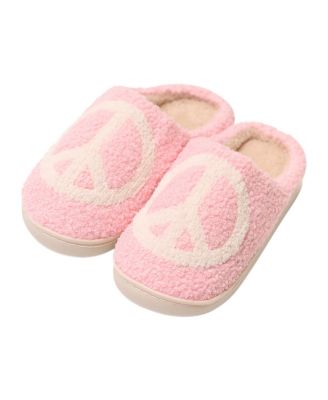 Girls' Plush Peace Slippers - Big Kid
