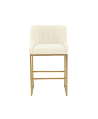 Lisa Pleated Velvet Counter Stool