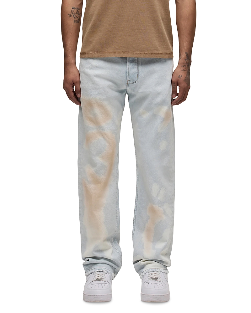 Hudson Wes Classic Straight Fit Jeans In Bleached Cloud