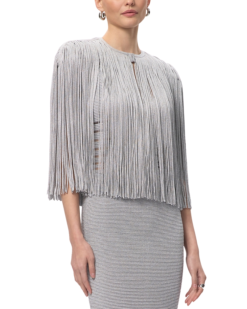 Herve Leger Metallic Fringe Cape