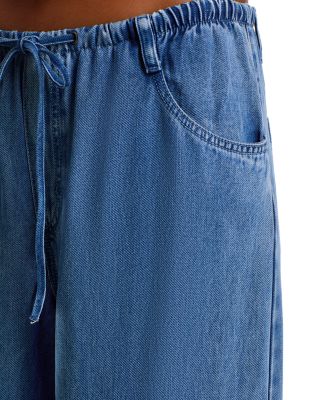 High Rise Drawstring Jeans in Medium Vintage Wash