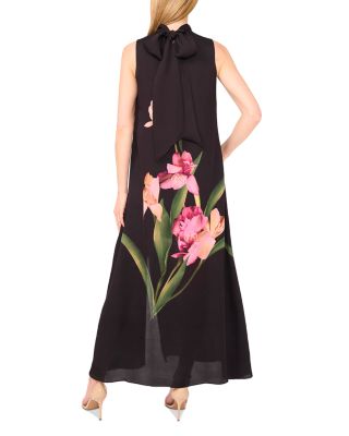 Sleeveless Bow Maxi Dress with Slit
