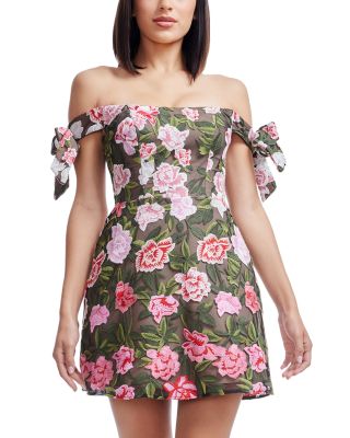 Meris Embroidered Mini Dress