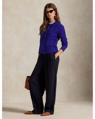 Cable Knit Wool Cashmere Cardigan