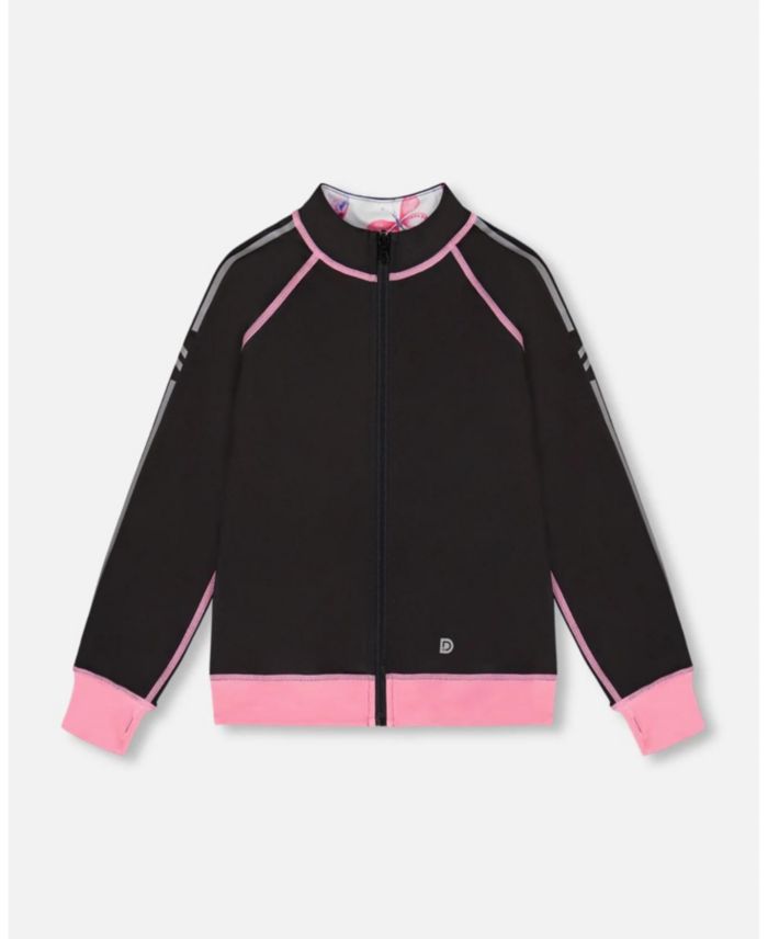 Girls' Printed Reversible Full Zip Athletic Cardigan