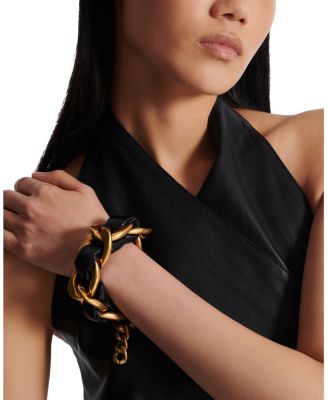  1945 Soft Chain and Leather Bracelet