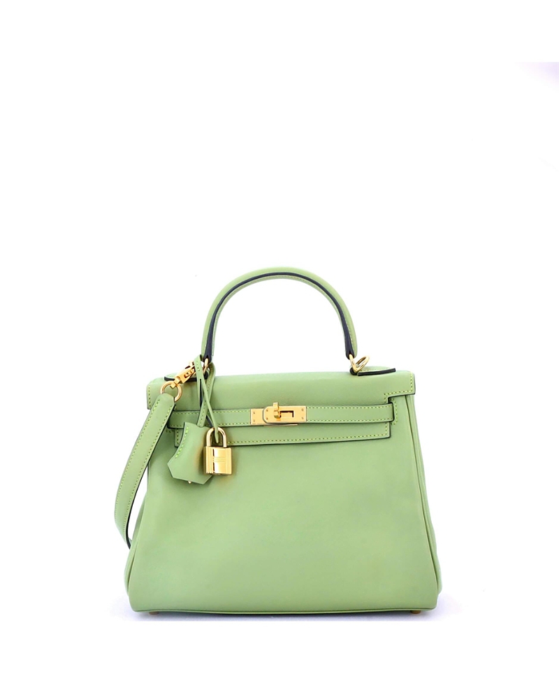 Pre-owned Pre-owned Hermes Hermes Kelly 25 Handbag Green Swift With Gold Hardware