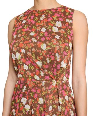 Carma Sleeveless Midi Dress in Floral Crinkle Georgette