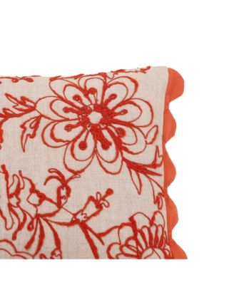 Portia Embroidered Cotton Flex 20 x 12 inch Accent Cushion