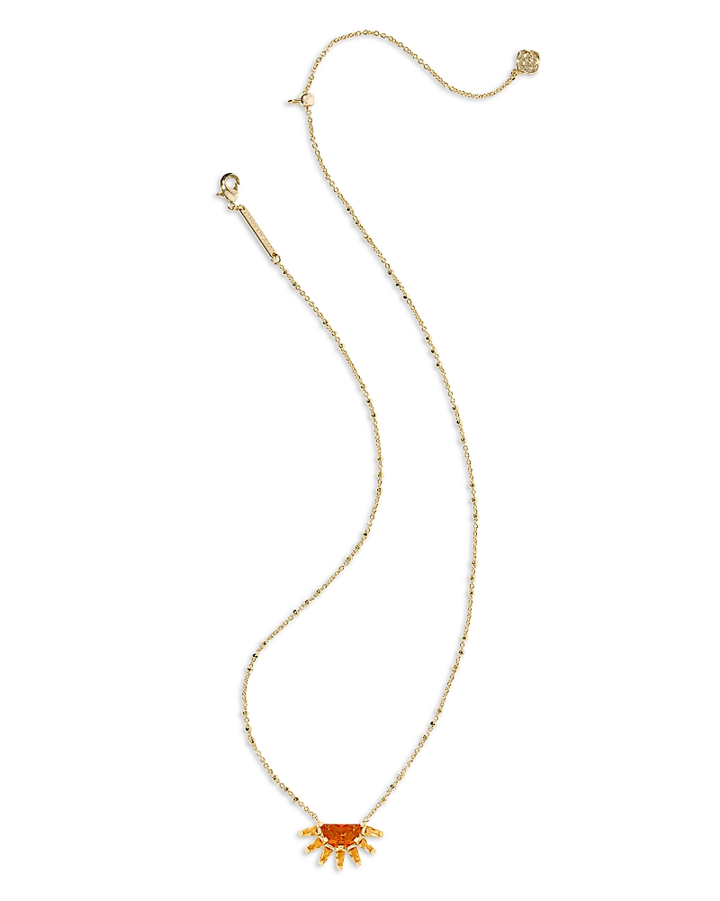 Kendra Scott Samantha Sun Orange Glass Short Pendant Necklace, 19 In Orange